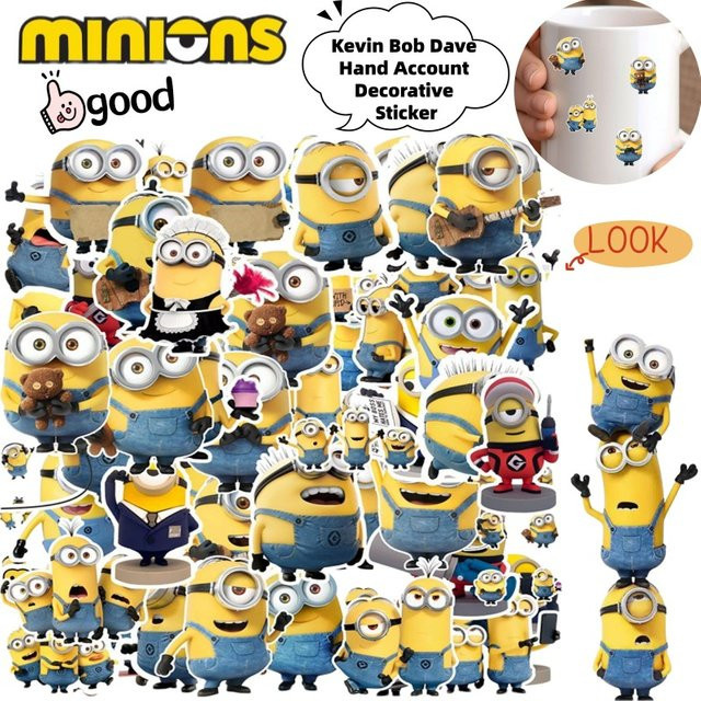 Minions Kreative Cartoon Aufkleber mit Kevin, Bob und Dave in Mehrfarbig für deine Notizbücher - Bild 1