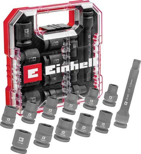 Einhell Impact Bit- und Steckschlüssel-Set 1/2 Zoll aus Chrom-Molybdän-Stahl in Schwarz, 12-teilig - Bild 2