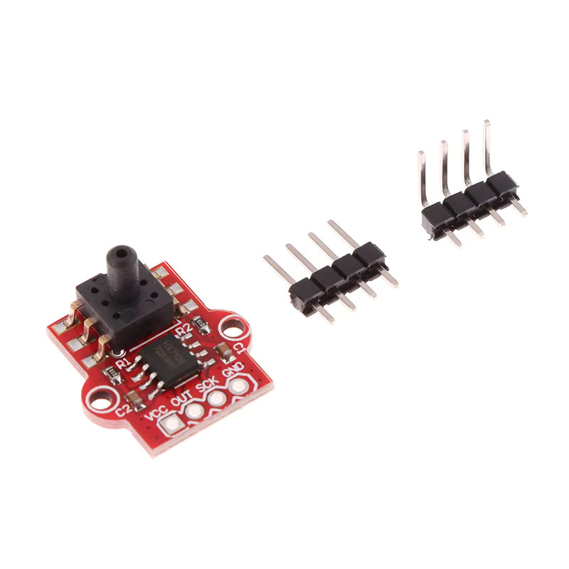 Digitaler Drucksensor Modul für Arduino mit 0-40kPa Messbereich und 2,5mm Soft Tube in Rot - Bild 2
