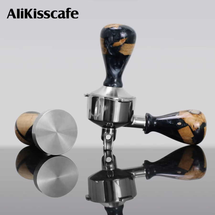 Kaffee Tamper aus Edelstahl von ALIKISSCAFE für Delonghi und Breville, erhältlich in Silber oder Schwarz - Bild 5