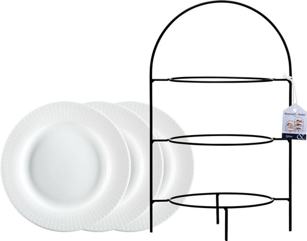 Ritzenhoff & Breker Etagère Tjäna 3-stufig mit Tellern aus Metall in Schwarz - Bild 1
