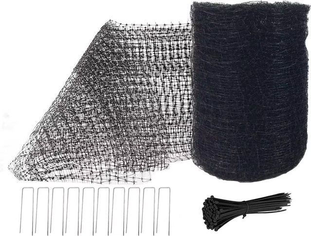 Wildschutznetz Schwarz für Vögel und Rehe, wiederverwendbares Schutznetz für Pflanzen, Obstbäume und Gemüse, Breite: 2,1 m, Länge: 30 m - Bild 1