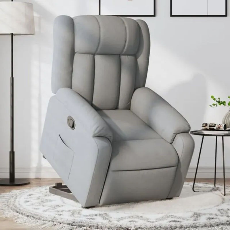 vidaxl Relaxsessel mit Aufstehhilfe in Grau aus Stoff - Bild 1