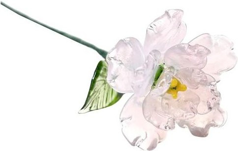 Handgefertigte mundgeblasene Glasblumendekoration mit Drahtstiel in transparentem Design von Full in Love House - Bild 1