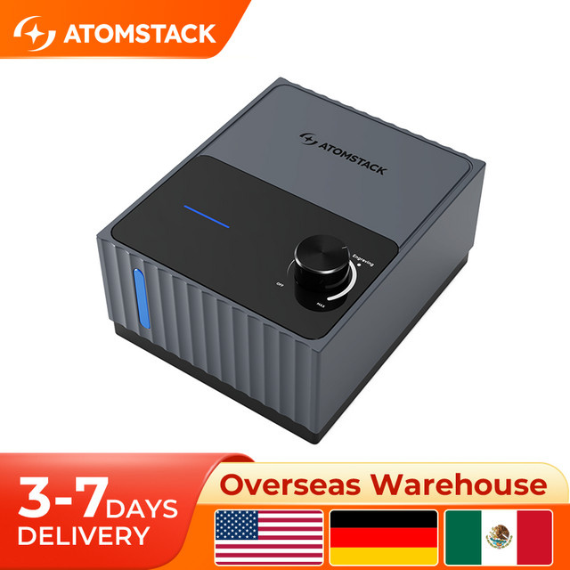 ATOMSTACK F80 Air Assist Laser-Luftstützpumpe in Schwarz für Laserschneider bis 70 W mit 10–60 l/min - Bild 1