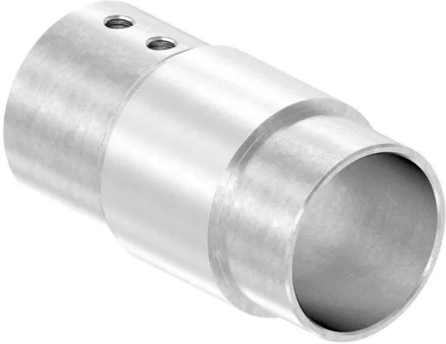 FeNau Rohrverbinder aus Edelstahl V4A für Nutrohr Ø 42,4x1,5 mm auf Rohr Ø 42,4x2,0 mm in Silber - Bild 1