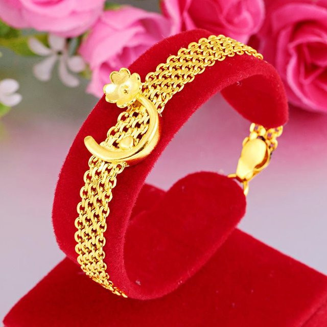 Armband Messing, vergoldet, Gold, Damen - Bild 1