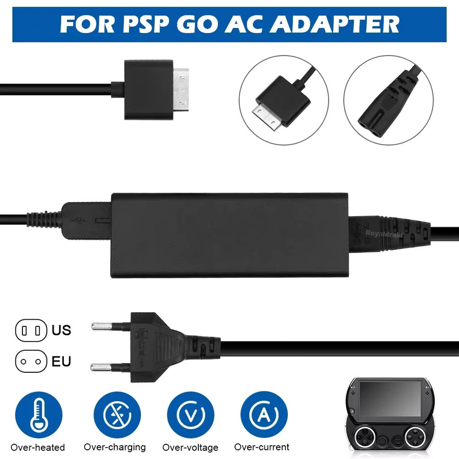 Hayoumon USB-Ladegerät 5V mit Ladekabel und Datenkabel für PSP GO, Schwarz - Bild 3
