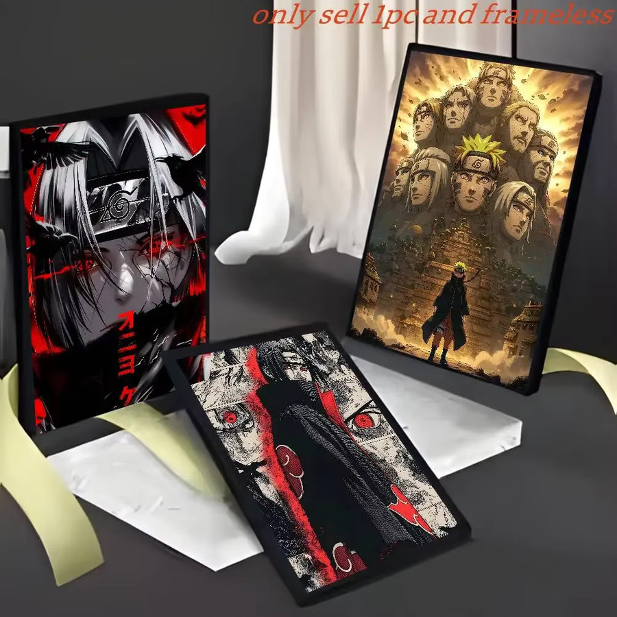 Bandai Klebeposter Naruto Charaktere Sasuke Itachi Uzumaki Madara Kakashi Pain Minato HD-Kunst Wasserfeste Wanddekoration Mehrfarbig - Bild 2