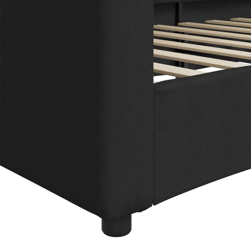Vidaxl Schlafsofa in Schwarz mit Stoffbezug, Modern und Minimalistisch, Breite: 100 cm, Länge: 200 cm - Bild 5