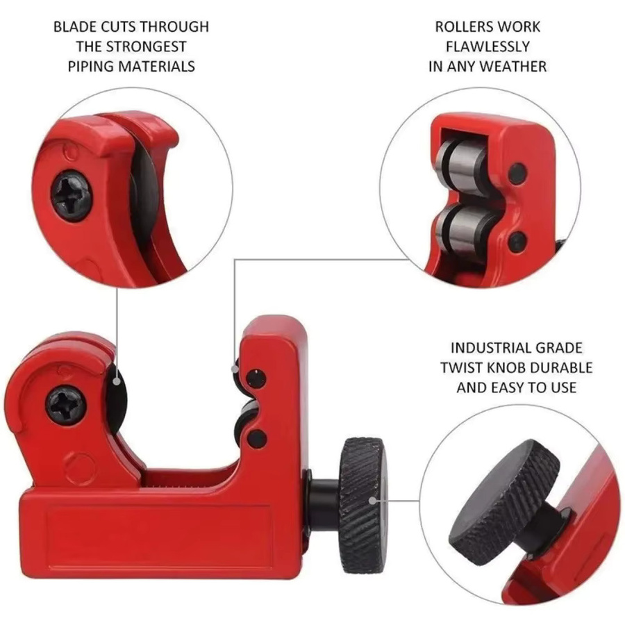 Rohrschneider aus Zinklegierung und gehärtetem Stahl in Rot für Kupferrohre 3-16 mm, 3-22 mm und 3-28 mm - Bild 2