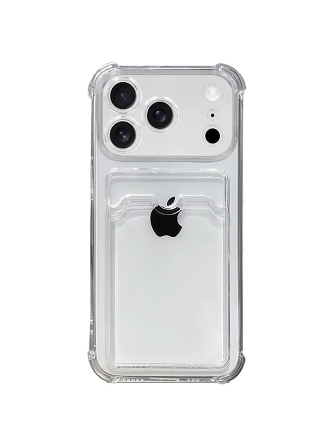 OLPAY Transparente Stoßfeste TPU Handyhülle mit Kartenfach und Geldbörse für iPhone 17 16 15 14 13 12 11 Pro Max Plus in Pink - Bild 5