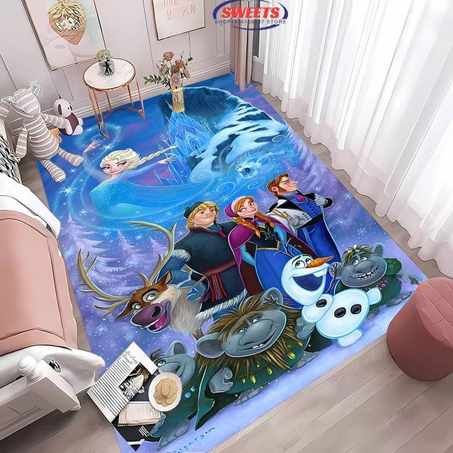 Disney Frozen Elsa Magischer Eis Teppich für das Kinderzimmer, Waschbarer Dekoteppich aus Polyester, B/B: 50 x 80 cm - Bild 1