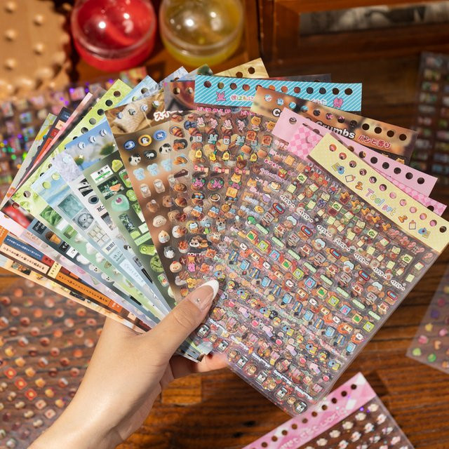 Retro-Stickerbuch im japanischen Vintage-Stil mit 18 Blättern und nostalgischen Old-School-Mustern in Multicolour für dein Scrapbooking und Tagebuch - Bild 1
