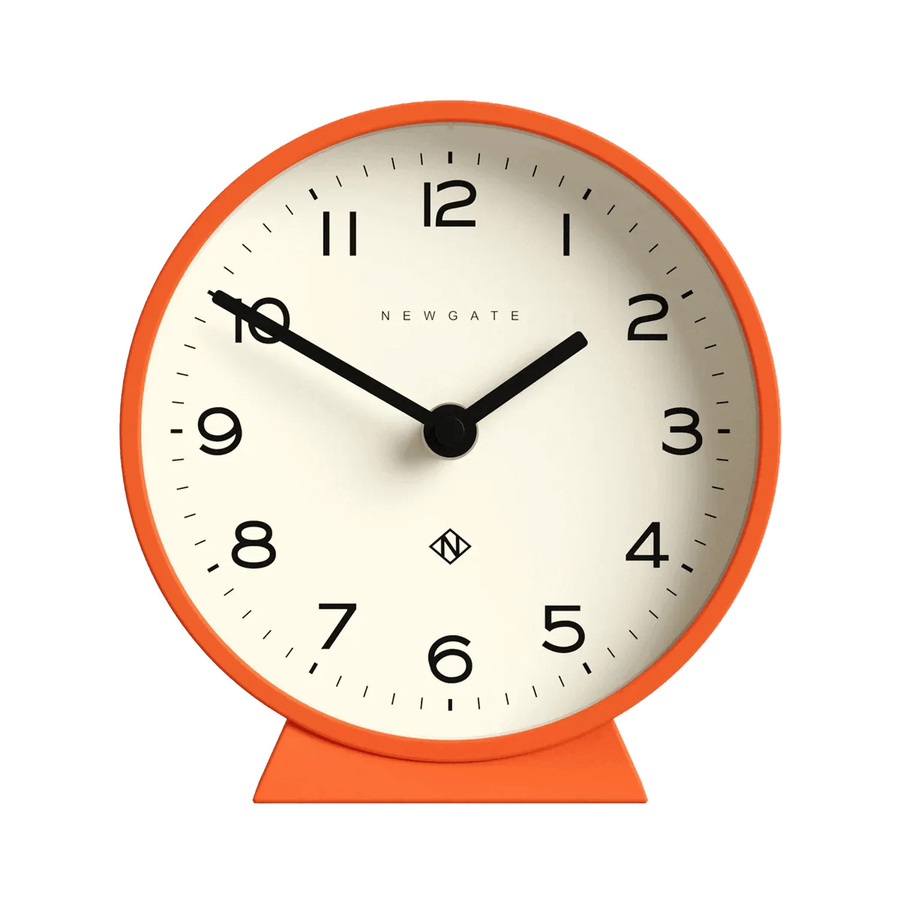 Newgate Tischuhr Echo analog in Orange mit Silent-Funktion, Durchmesser: 16 cm - Bild 1