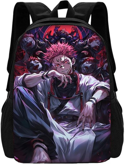 Jujutsu Kaisen Schulrucksack Set für Kinder mit Brotdose und Federmäppchen in Multicolour von Potdemiel - Bild 1
