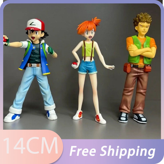 Bandai Pokémon Ash Ketchum Brock Misty Action Figure, Set, Kunststoff - Bild 1