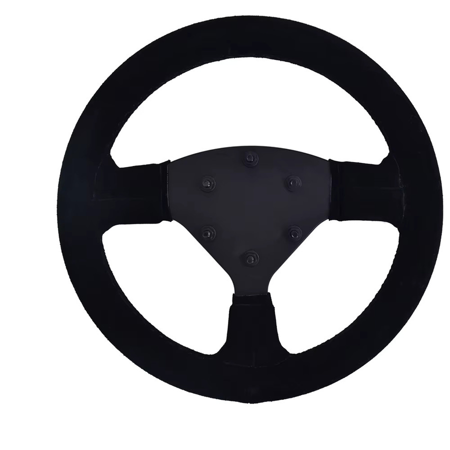 TIYPEOR Universal-Sportlenkrad aus Wildleder in Schwarz mit flacher Halterung, Durchmesser: 27 cm - Bild 3