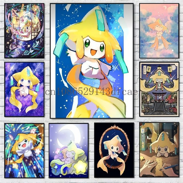 TAKARA TOMY Pokemon Jirachi Leinwand Wandbild Anime Motiv für Kinder - Bild 1
