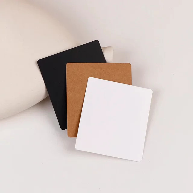 EnjoyPack Schmuck Display Karten für Halsketten und Ohrringe, 50 Stück, Weiß und Mehrfarbig, B: 8 cm, H: 9 cm - Bild 1
