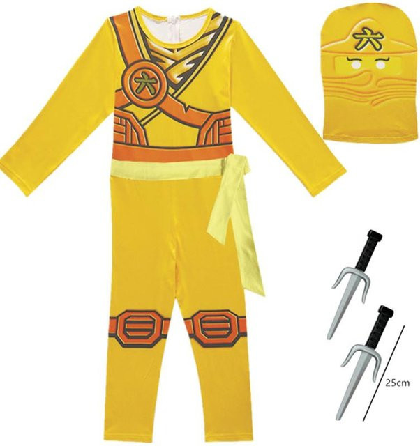 Ninja Cosplay Superheld Jumpsuit, Anime Ninja Kostüm, mit Spielzeuggabel, ab 0 Jahren - Bild 1