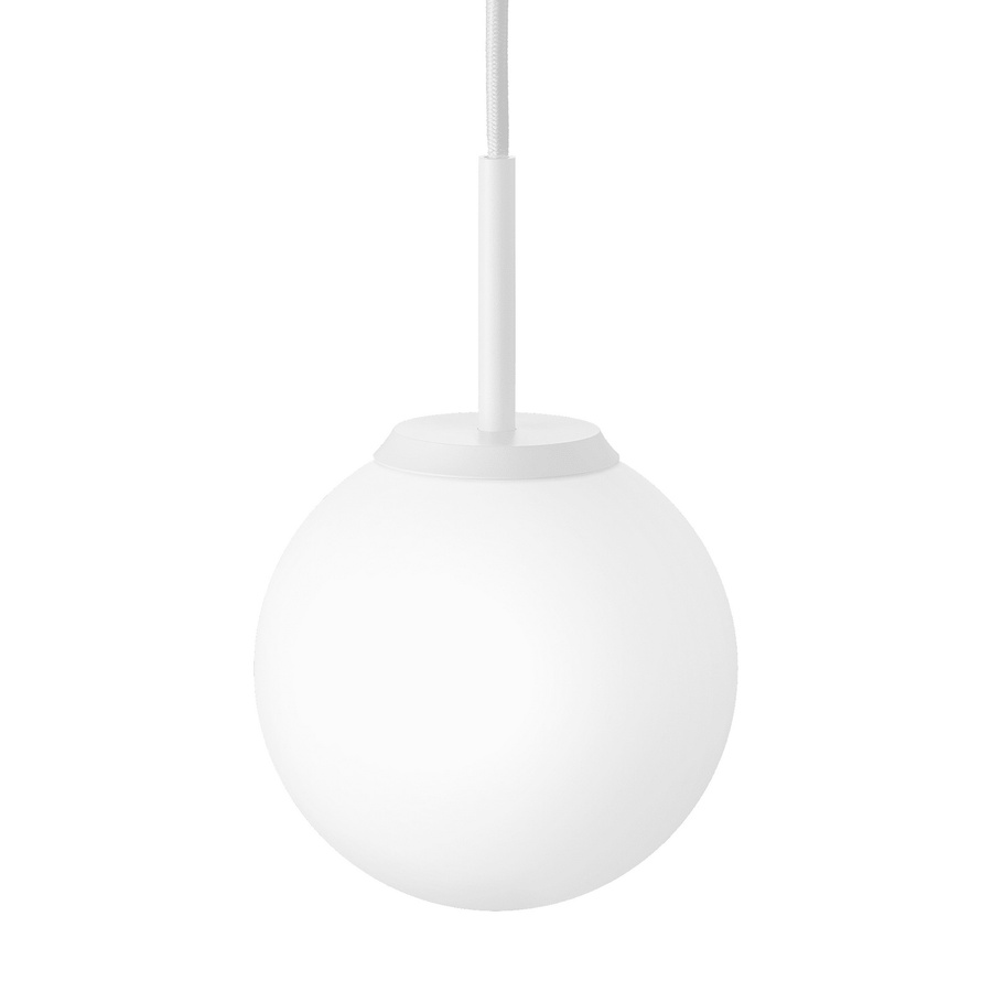 Luxvenum Pendelleuchte GLOBE mit opalweißem Glas und weißem Aluminium für G9 Leuchtmittel - Bild 1