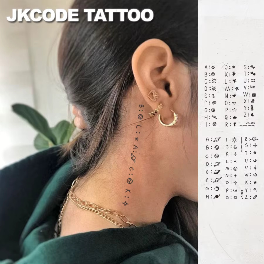 JKCODE TATTOO Finger-Tattoos, Buchstaben-Aufkleber, Damen - Bild 3