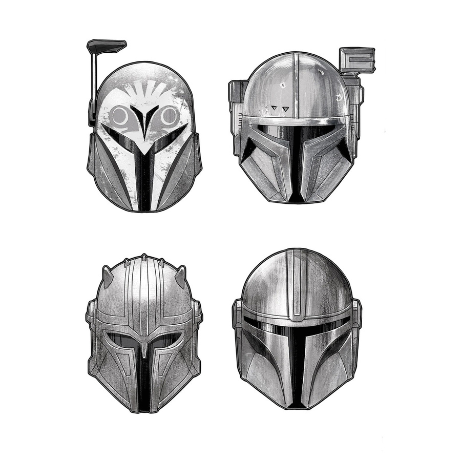 Komar Deco-Sticker Star Wars The Mandalorian Helmets in Grau - Bild 2