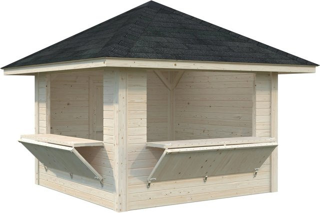 Palmako Marktstand Bianca Set 105 aus Fichtenholz in Braun mit Pyramidendach, B/T/H: 300 x 300 x 319 cm - Bild 2