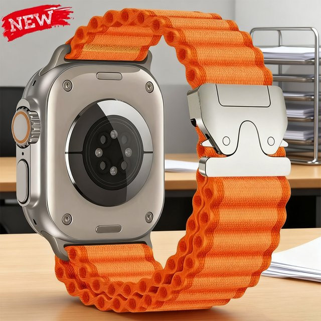 CAOWTAN Uhrenarmband Nylon, Silber, Unisex - Bild 1