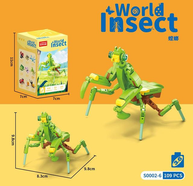 Yiran toy Lernfokus Insekten Bauklötze Set, Biene & Schmetterling, ab 3 Jahren - Bild 1