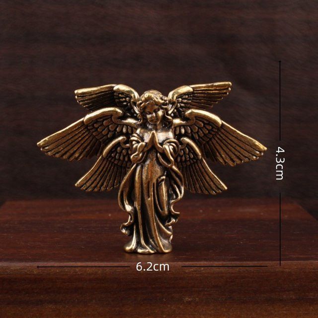 MOONBIFFY Engelsflügel Miniatur-Dekoration aus Metall in Bronze - Bild 1