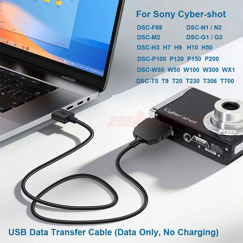 Sony USB-Kabel VMC-MD1 in Schwarz für Cyber-shot DSC-P100, P200, G1, M2, F88, T2, T30, T100, TX1, N2, H9, H10, W35, W70, W100, W150 Kameras - Bild 3