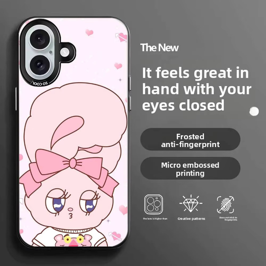 Korea E-EstherS Bunny Handyhülle für Apple iPhone 11-16 in Pink und Transparent mit Farbwechsel-Effekt aus TPU - Bild 2