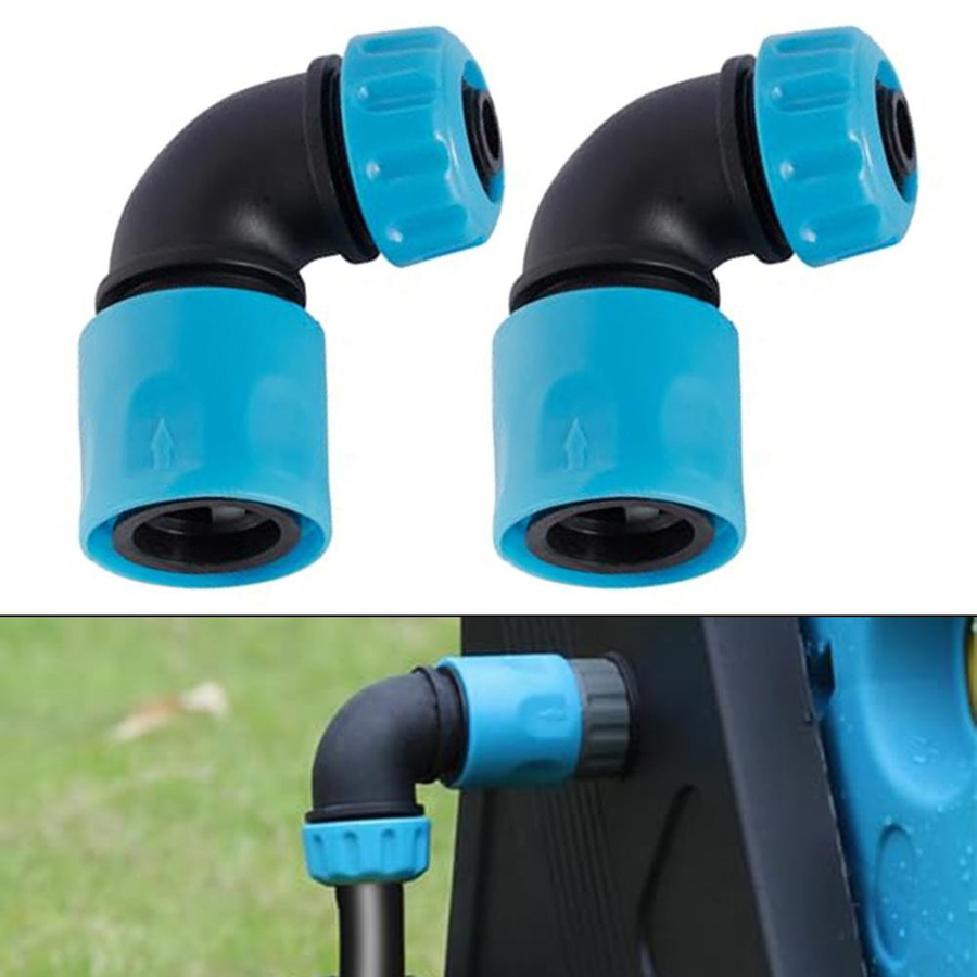 LEENKEA Gartenschlauch-Verbindungsstück Set mit 2 Winkelstücken und Schnellkupplungen für 1/2 Zoll (12,5 mm) zur Gartenbewässerung und Autowäsche - Bild 3