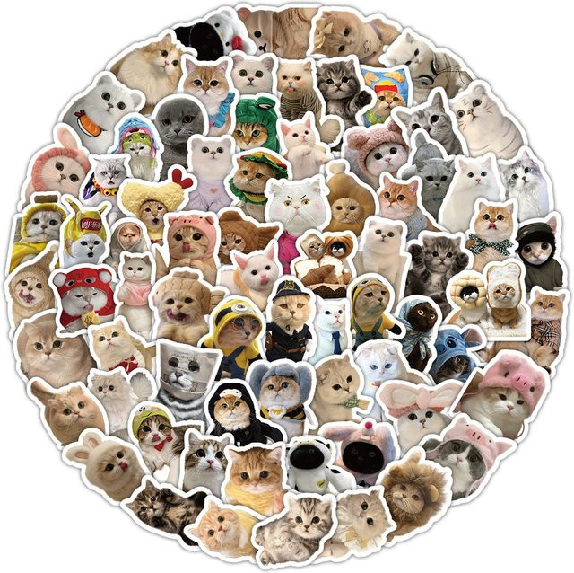 103-teiliges Set bezaubernde Katzenaufkleber in Multicolour von LanLanStickersWorld zur Dekoration von Tagebüchern, Handyhüllen und Wasserflaschen - Bild 1