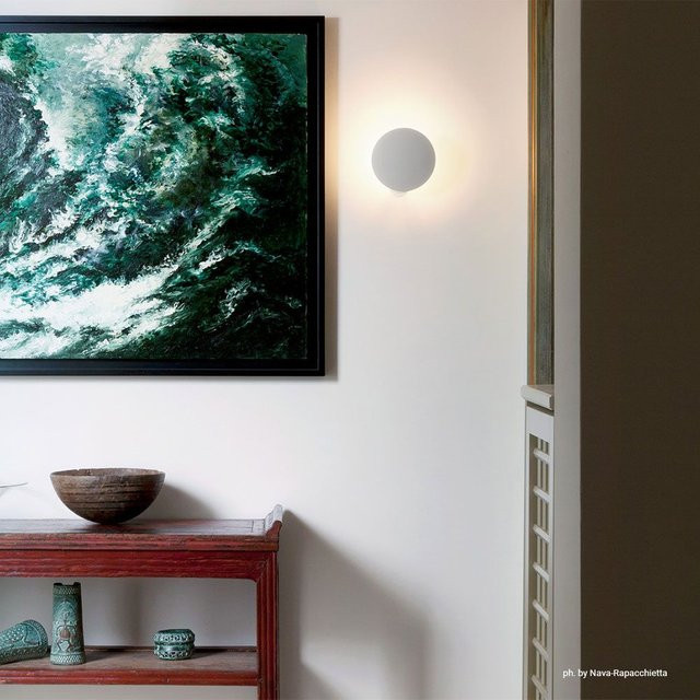 Catellani & Smith Lederam W1 LED-Wandleuchte in Weiß mit warmweißem Licht (2700K), Durchmesser: 17 cm - Bild 1