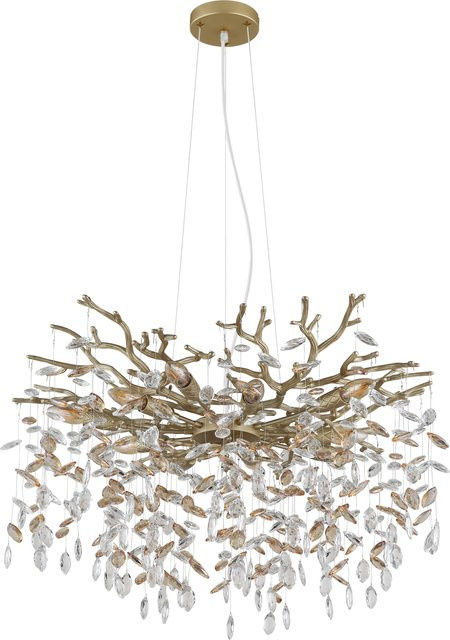 Kronleuchter QUEENA von Globo Lighting in Gold/Messing aus Metall und Kristall - Bild 1