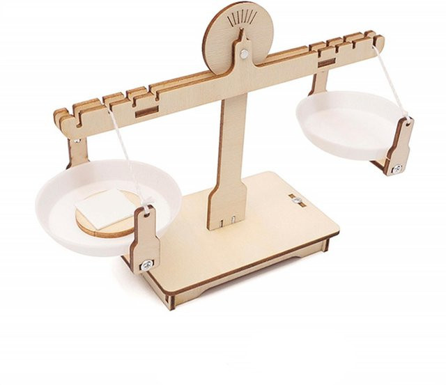 Koogeelife DIY Balkenwaage Holzwaage Wissenschaft Mathematik 7-14 Jahren - Bild 1