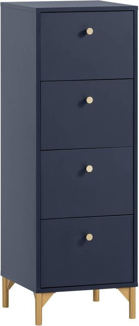 Kommode Alfa von Möbelpartner in Dunkelblau Matt, B/H/T: 40,1 x 116,7 x 40 cm - Bild 1