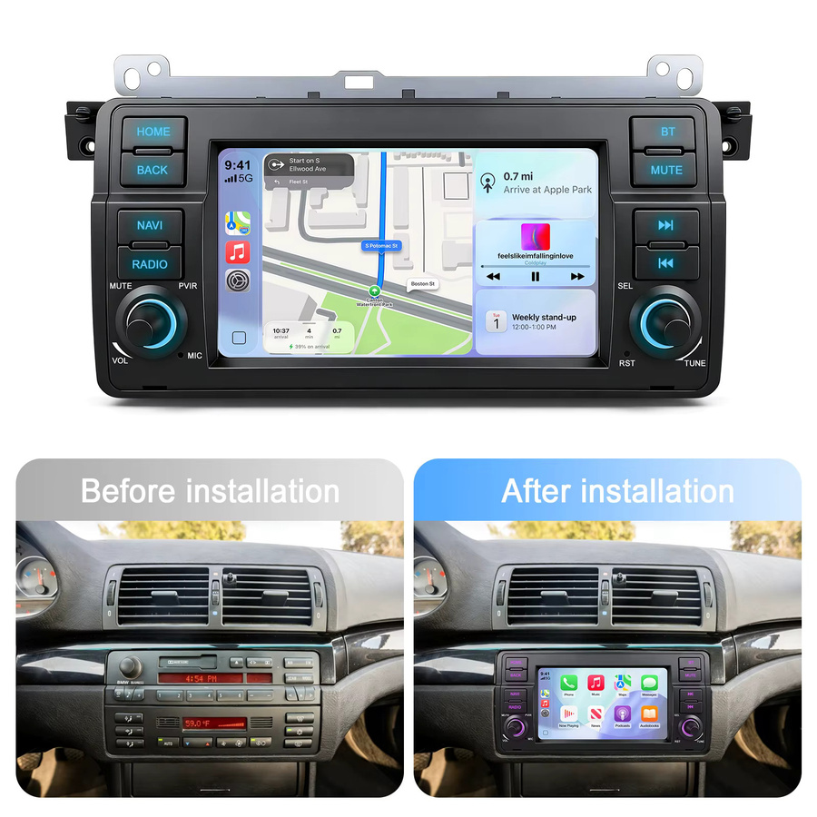 Ezonetronics 7 Zoll Linux IPS Autoradio für BMW E46 1998-2006 und M3 2000-2006 mit kabellosem CarPlay, Android Auto und Bluetooth in Schwarz - Bild 6