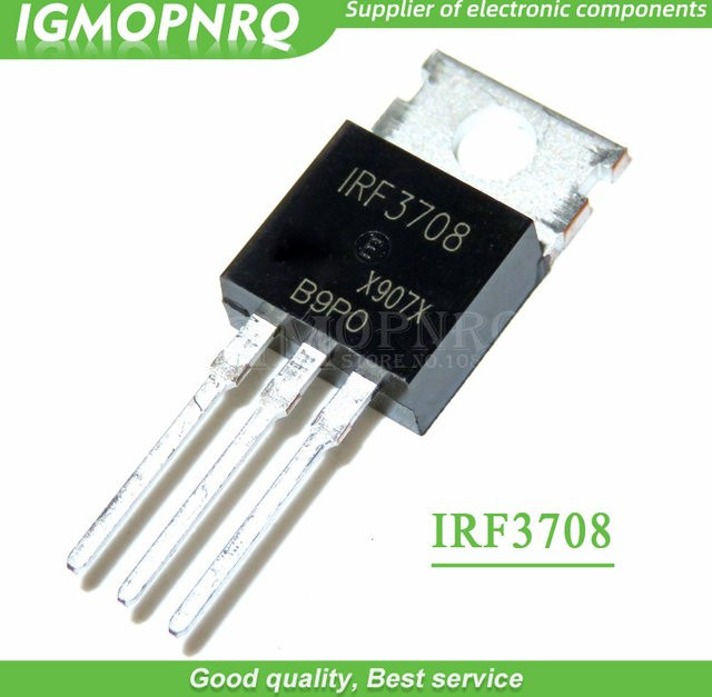 10er Set IRF3708 MOSFET Transistoren im TO-220 Gehäuse, Schwarz, 30V 62A - Bild 1