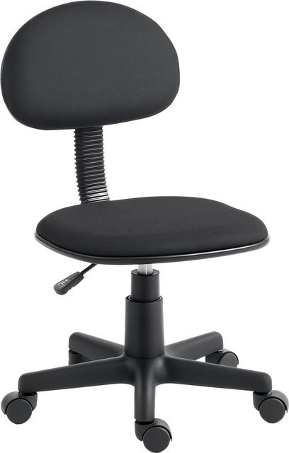 HOMCOM Bürostuhl Schwarz ohne Armlehnen mit 360-Grad-Drehfunktion und Höhenverstellung - Bild 1