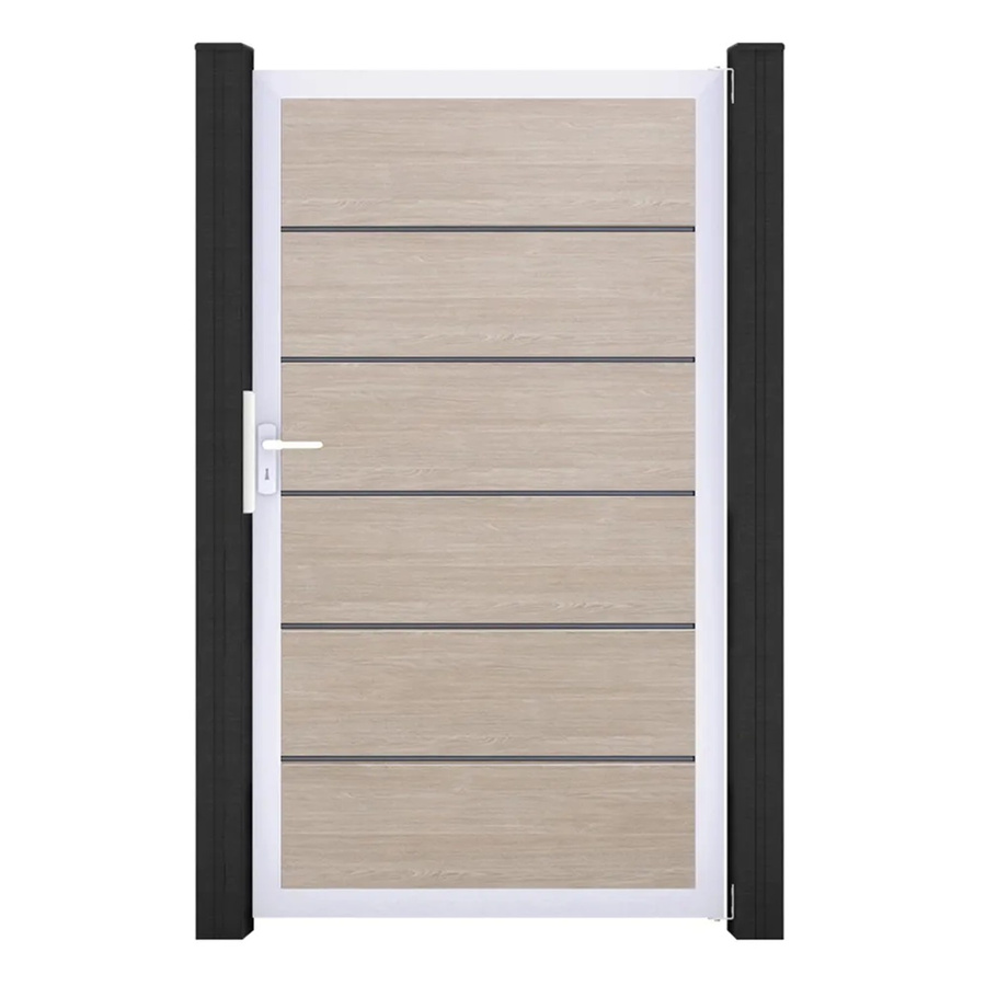 GroJa Tor 1-flg. Basicline Premium Sheffield Oak Rahmen EV1 in Braun, B: 100 cm, H: 180 cm - Bild 2