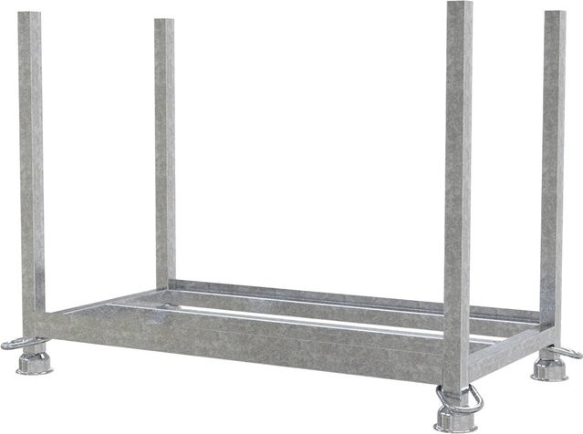 Schake Stapelpalette für 25 Mobilzaunfüße aus Stahl, feuerverzinkt, Silber, B/T/H: 130 x 90 x 63 cm - Bild 1