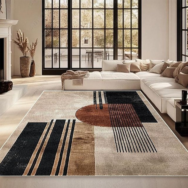 Karpetti Teppich mit geometrischem Design, rutschfest und waschbar, mehrfarbig, B/T: 80 x 120 cm - Bild 1