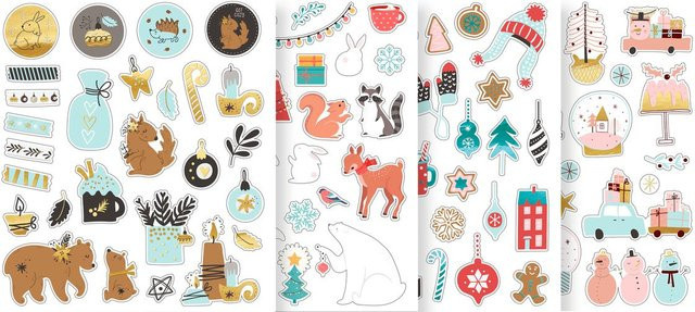 Glitzersticker-Set Winter - Bild 1