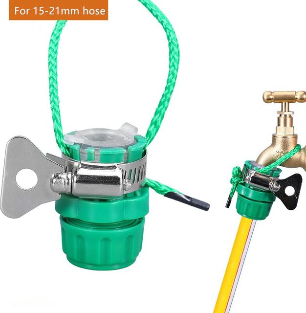 2 Stück Universal-Hahnadapter mit Schnellanschluss für 15-21mm Wasserhähne in Grün für Gartenbewässerung und Autowaschanlage - Bild 1