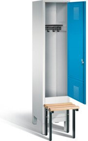 C+P Garderobenschrank Evolo mit Front in Lichtblau, Korpus in Lichtgrau und schwarzgrauem Gestell, H x B x T: 185,0 x 42,0 x 81,5 cm - Bild 1
