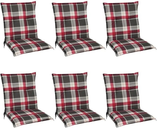 Beautissu Sunny RK Niederlehner 6-teiliges Set, Bordeaux Kariert, B/T/H: 100 x 50 x 6 cm - Bild 1